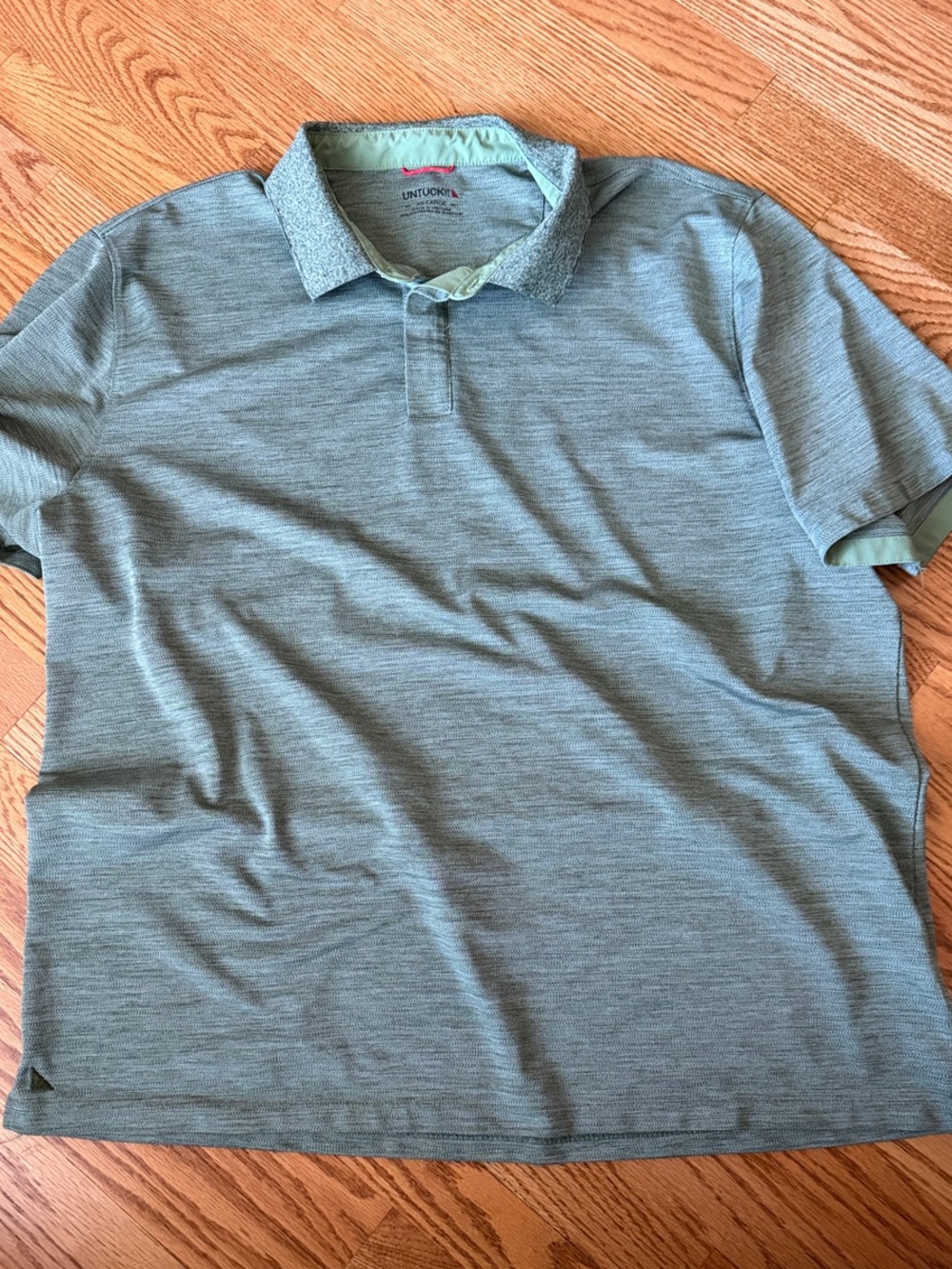 UNTUCKit Men's Heathered Sage Green Polo Shirt XXL 2X